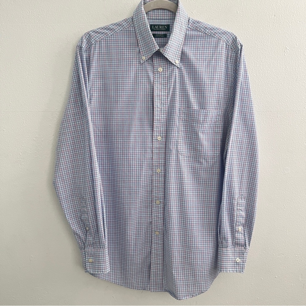 NEW RALPH LAUREN Mens button Shirt MEDIUM 15.5 32/33 Reg Fit UltraFlex Stretch - Picture 2 of 8